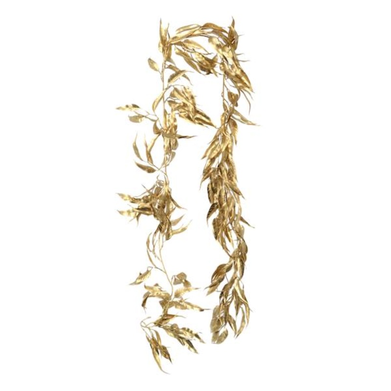 Metallic Gold Eucalyptus Garland, 72″
