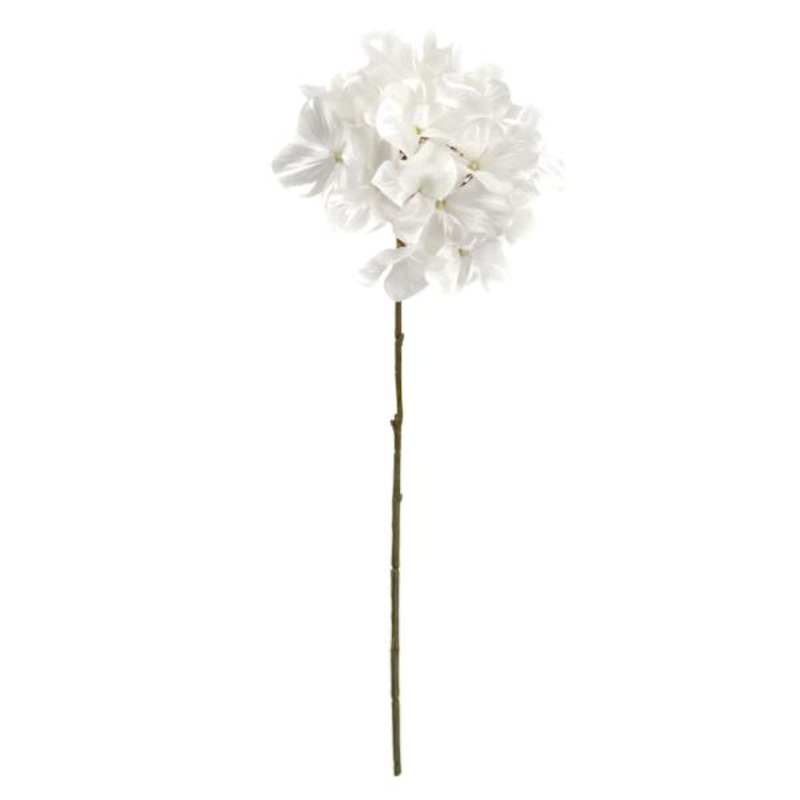 Metallic White Hydrangea Floral Stem, 21″