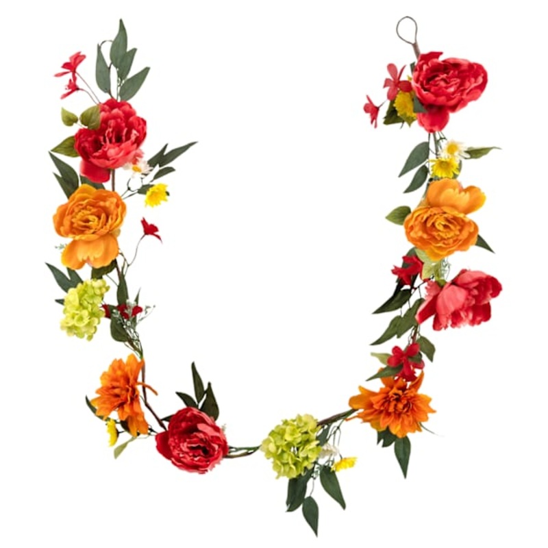 Mixed Peony & Dahlia Garland, 72″