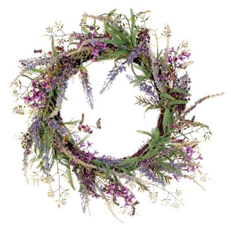 Purple Lavender & Berry Wreath, 24″