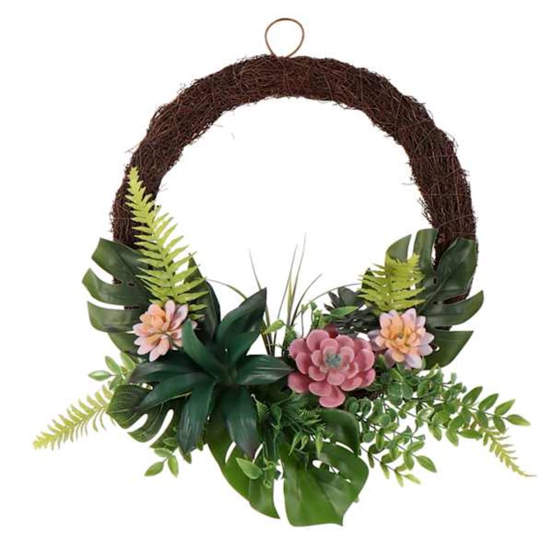 Succulents Leaf Wreath, 22″