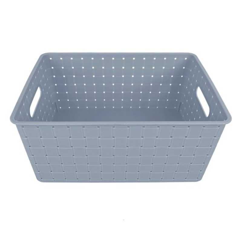 Tiny Dreamers Strap Design Weave Basket, Cerulean