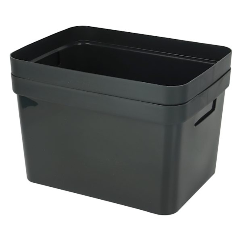 2-Pack Black Storage Bin, Large