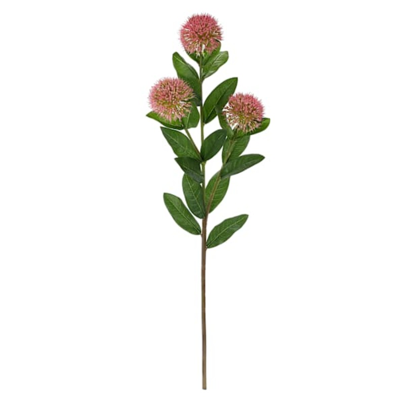 3-Bulb Pink Thistle Floral Spray, 31.5″