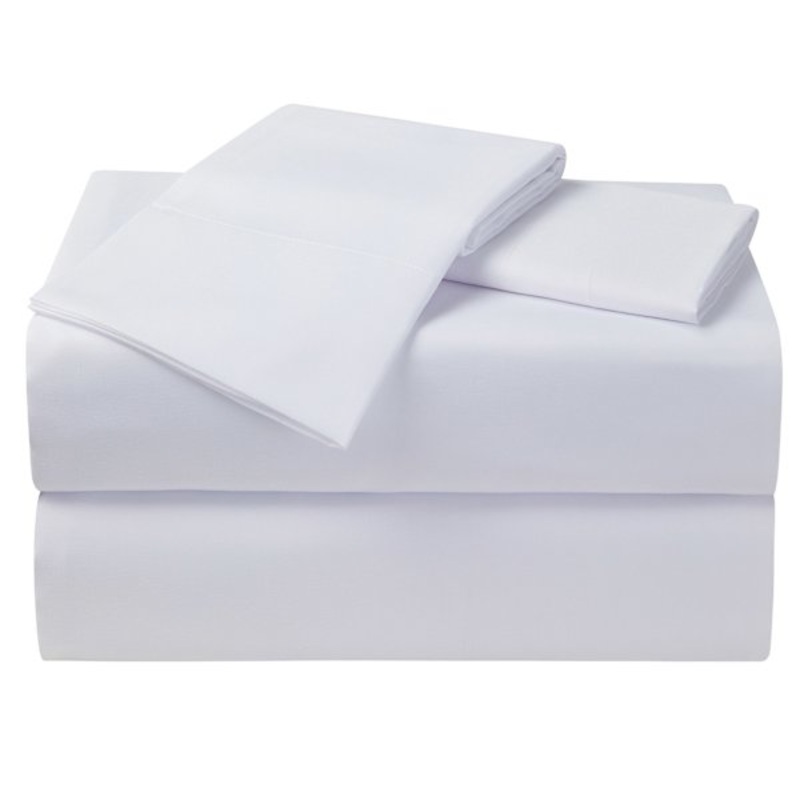 4-Piece White Cooling Microfiber Sheet Set, Queen