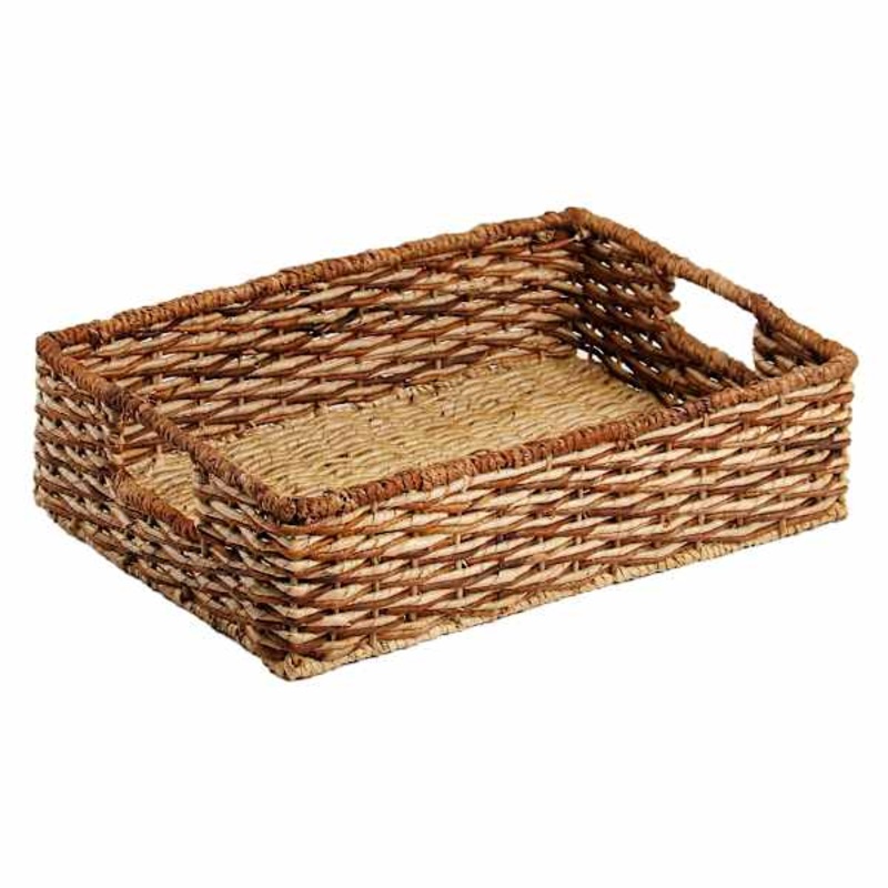 Bacburi Woven Abaca Under Bed Storage Basket, Small