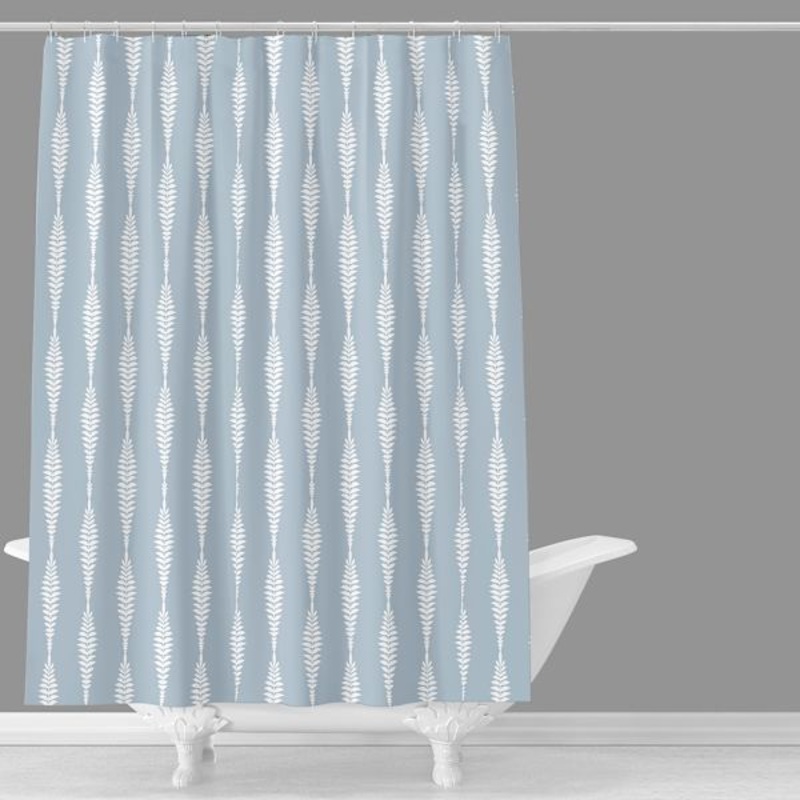 Blue Fern Printed Shower Curtain, 72″