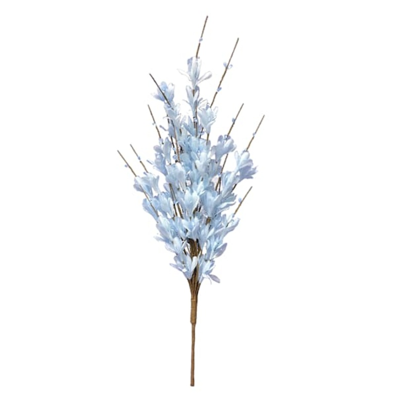 Light Blue Forsythia Cluster Floral Stem, 23″
