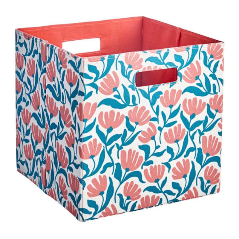 REAL SIMPLE Floral Modular Storage Cube, 13″