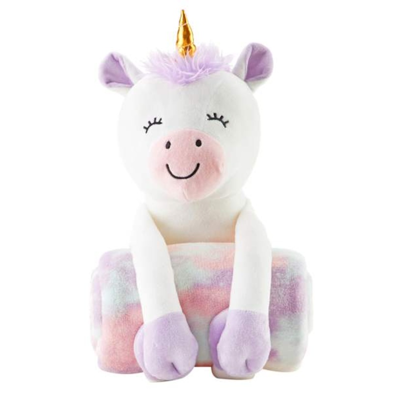 Tiny Dreamers Unicorn Huggable with Throw Blanket