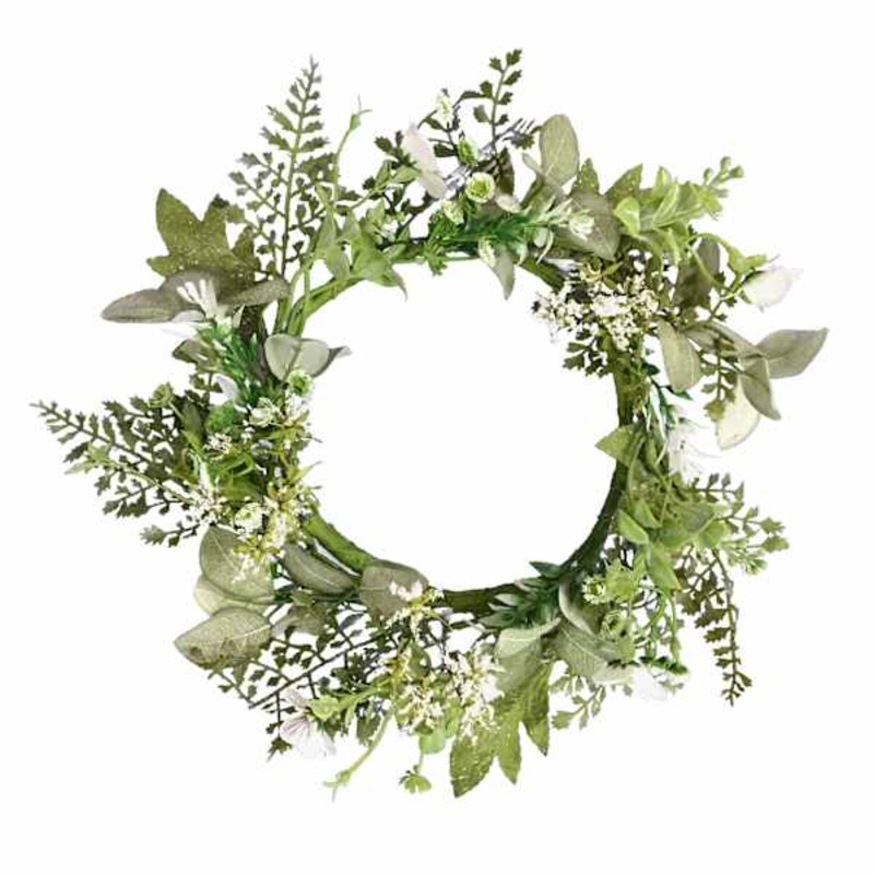 White Floral Candle Holder, 6.5″