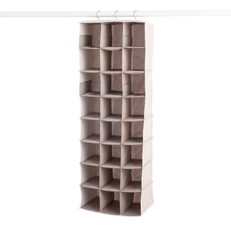 24-Pocket Adjustable Fabric Hanging Closet Organizer