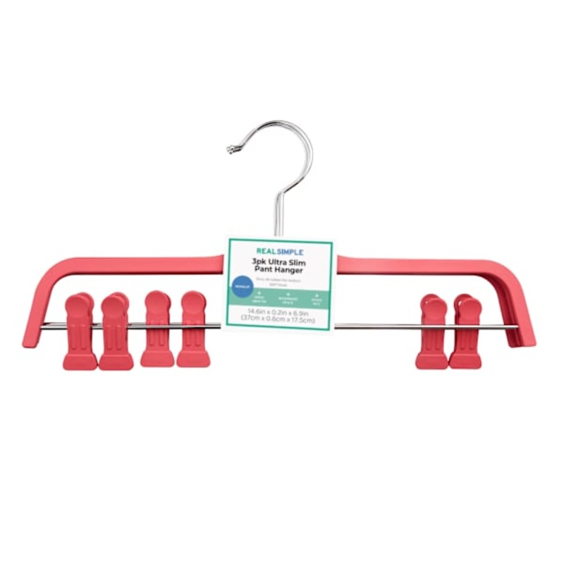 3-Pack Matte Skirt & Pant Hanger, Red