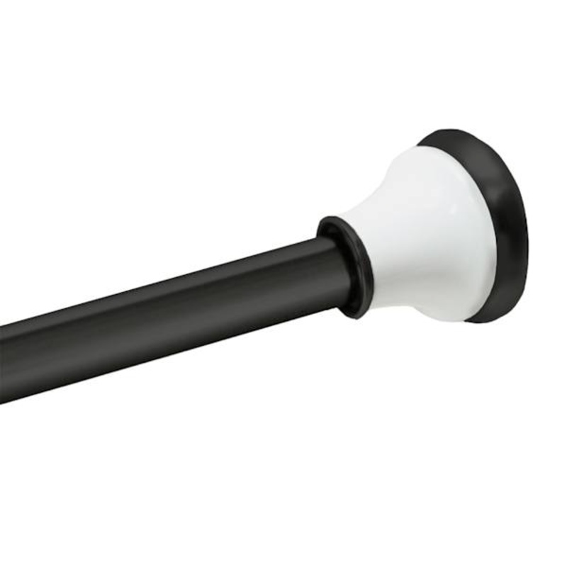 Stockholm Matte Black & White Shower Curtain Rod