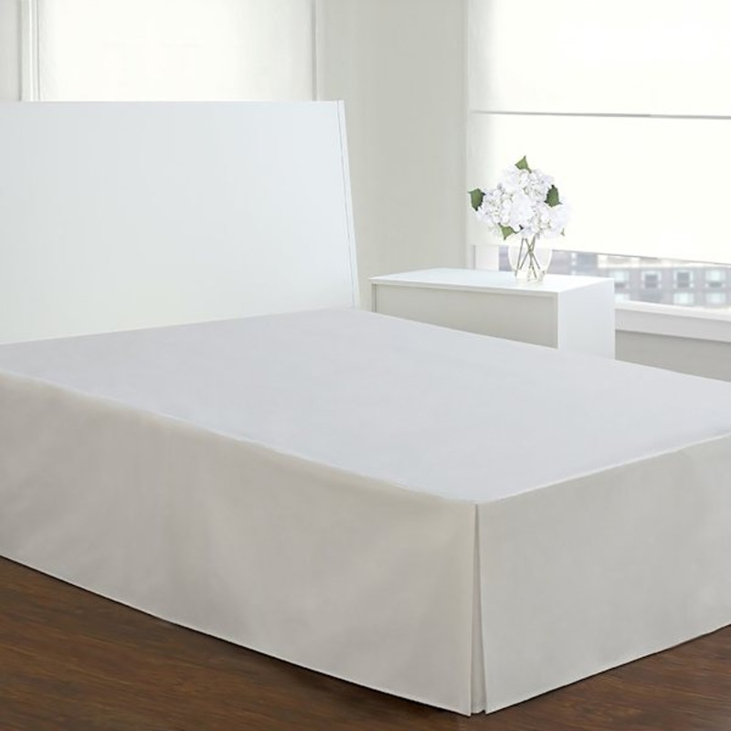 White Pleated Bed Skirt, Full