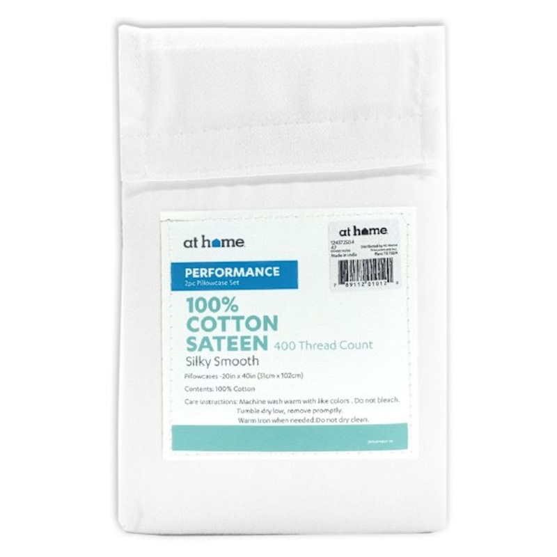 2-Piece White 400 Thread Count Performance Pillowcase Set, King