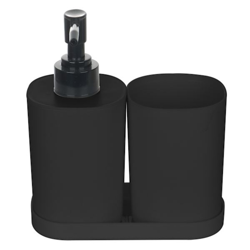 3-Piece Black Countertop Accessories Set