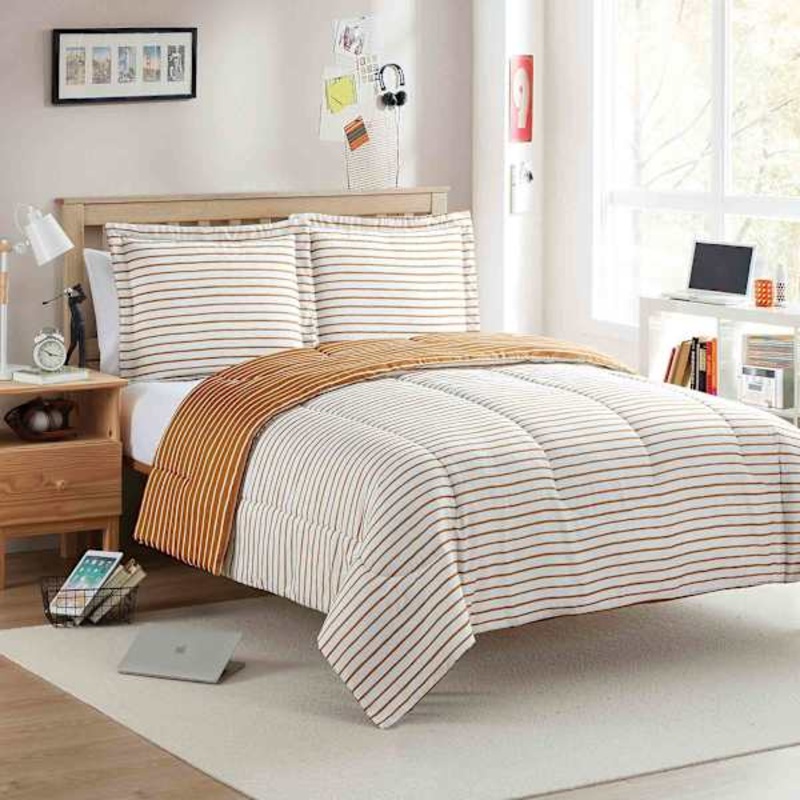 Soul Searcher 2-Piece Orange Printed Essential Comforter Set, Twin