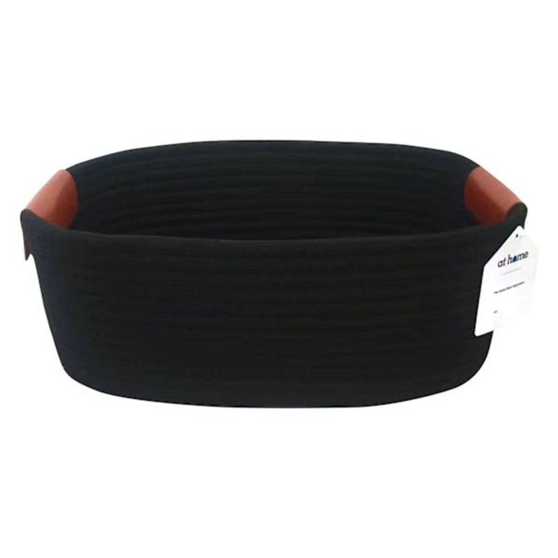 Trist Black Rectangle Storage Bin, Medium