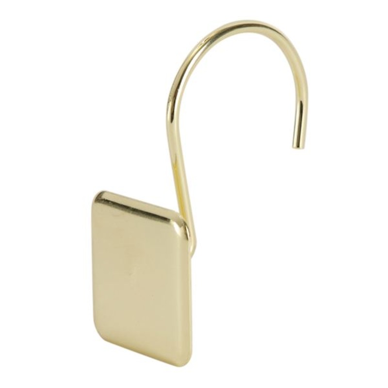 12-Piece Gold Flat Square Shower Hooks