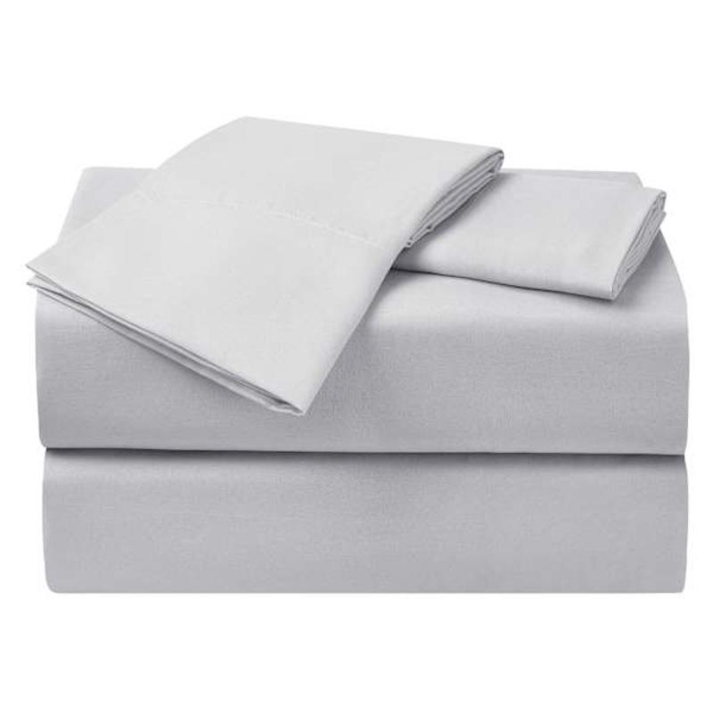 3-Piece Light Grey Cooling Microfiber Sheet Set, Twin/Twin XL