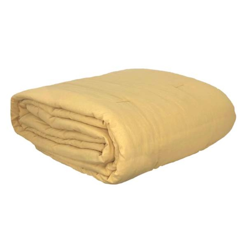 3-Piece Yellow Cotton & Linen Comforter Set, Full/Queen