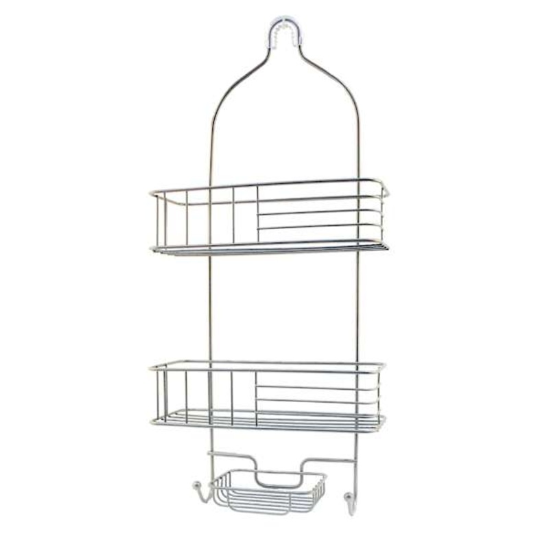 3-Tray Iron Shower Caddy with Powder Coating, Satin Nickel