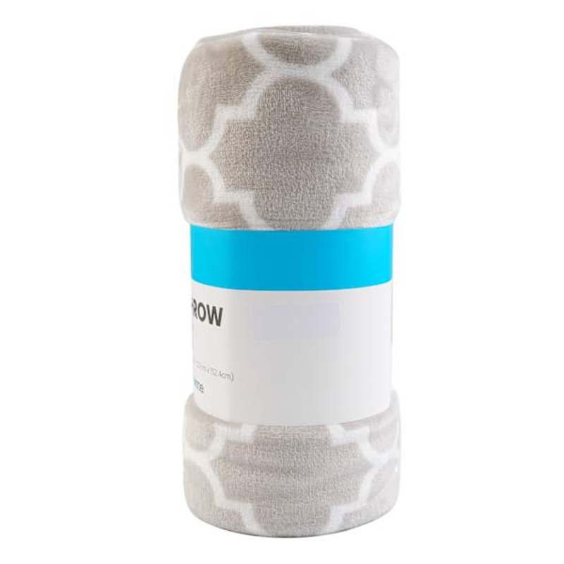 Light Grey Medallion Micro Plush Throw Blanket, 50×60