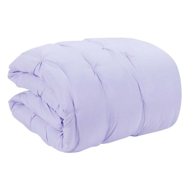Tiny Dreamers 3-Piece Purple Pintuck Comforter Set, Full/Queen