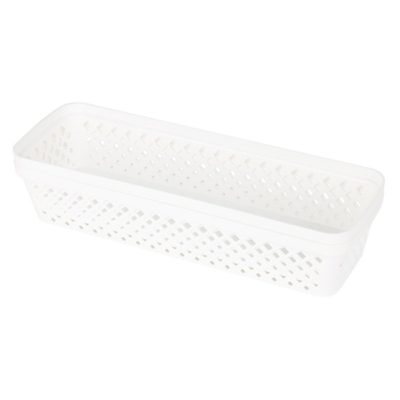 2-Pack White Long Brickor Storage Trays, 1.8l