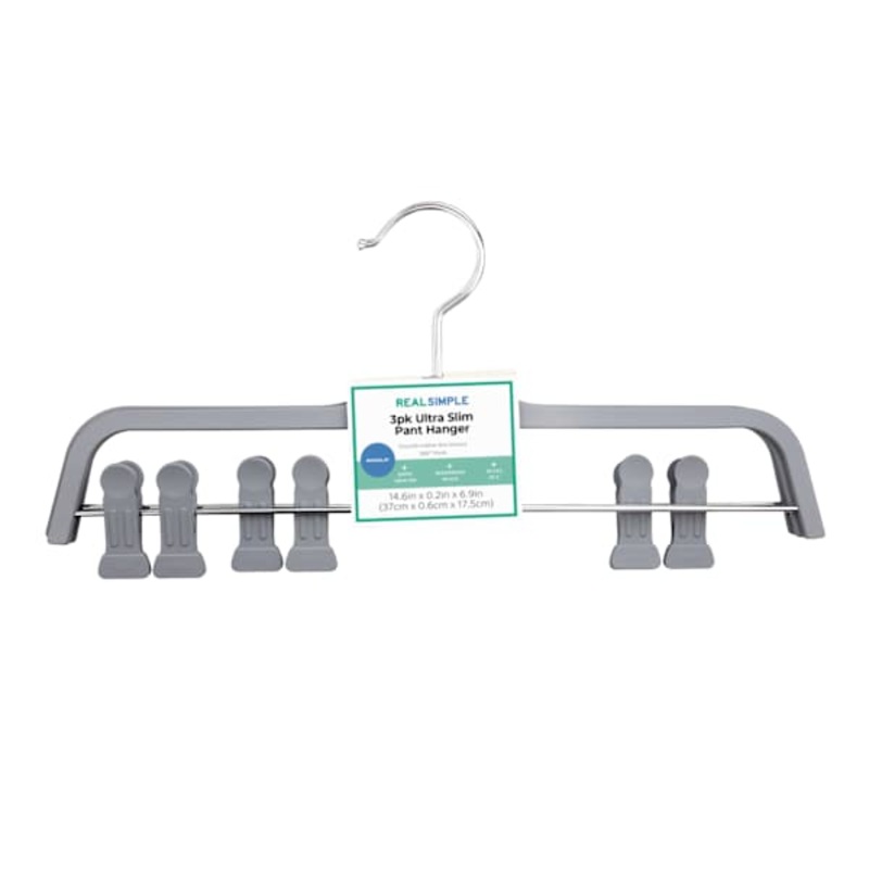 3-Pack Matte Skirt & Pant Hanger, Dark Grey