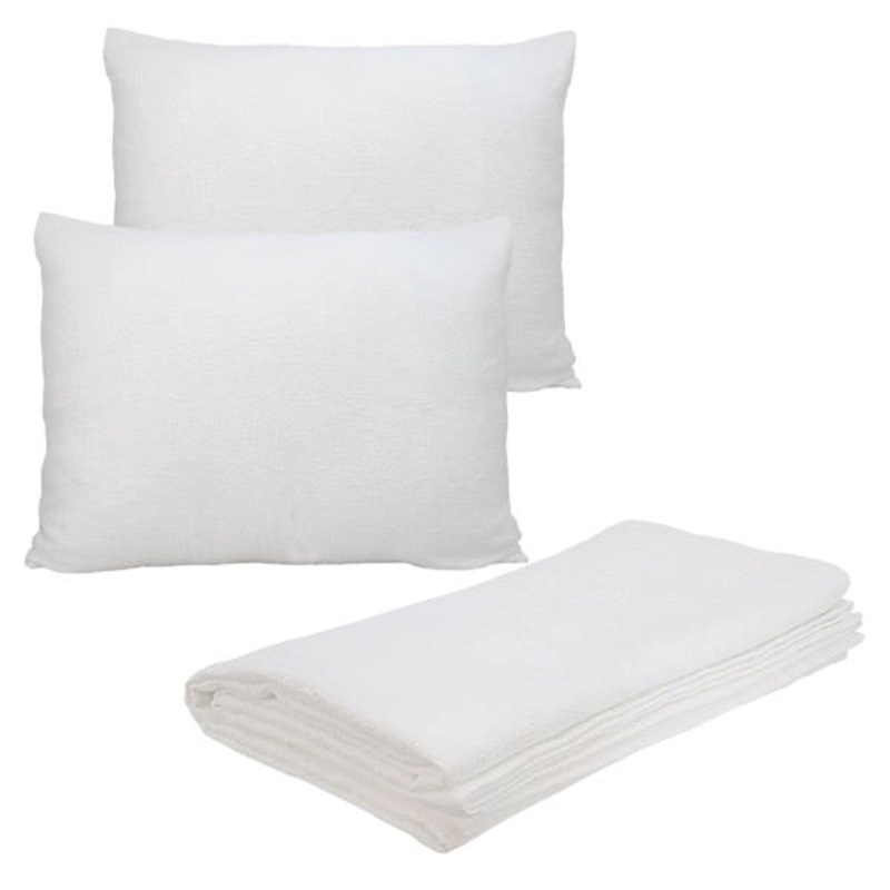 3-Piece White Arabesque Jacquard Coverlet Set, King