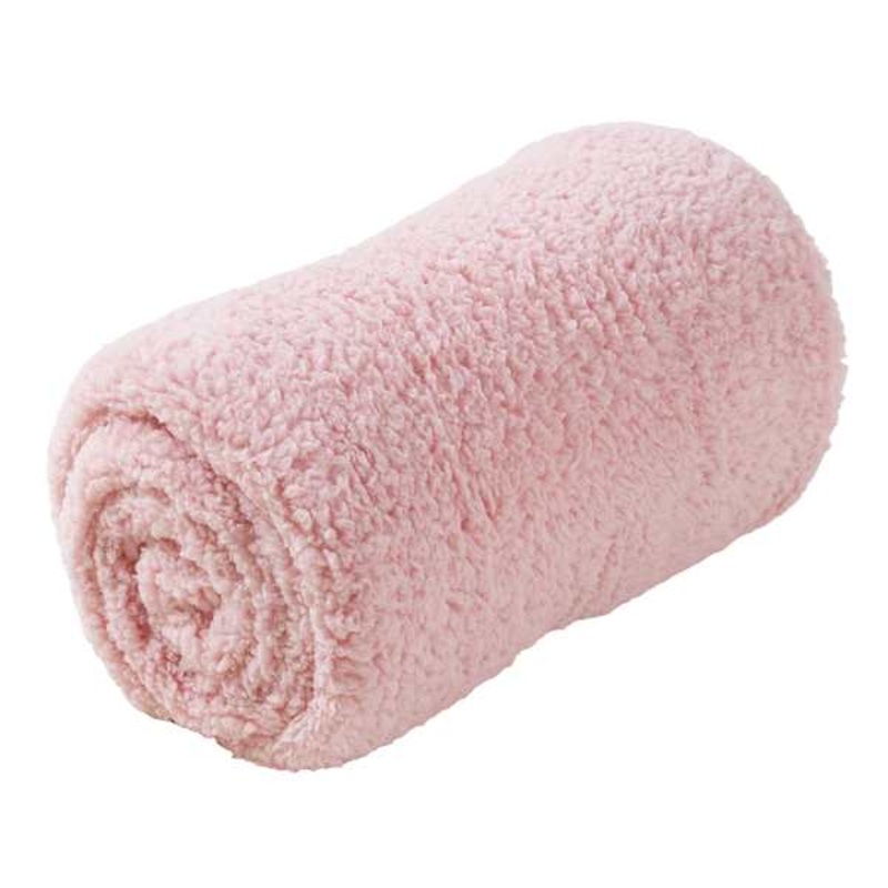 Light Pink Sherpa Throw Blanket, 50×60