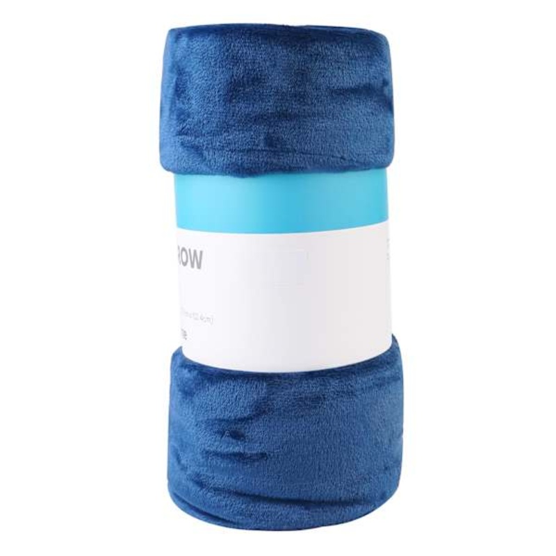 Navy Blue Microfiber Plush Throw Blanket, 50×60