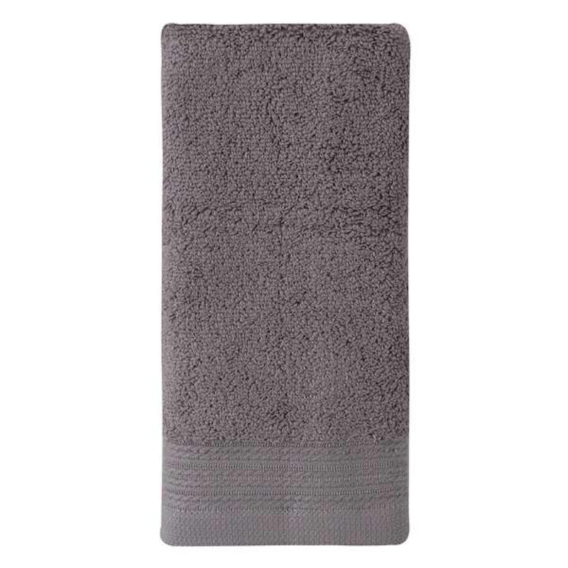 Plush Performance Solid Dark Grey Hand Towel, 16×28