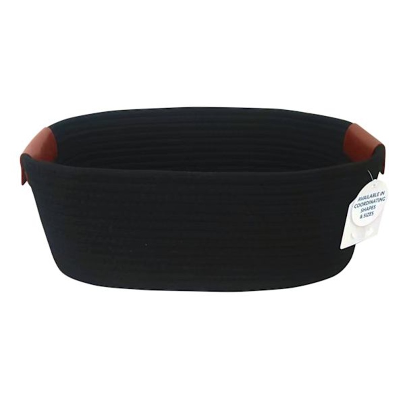 Trist Black Rectangle Storage Bin, Large