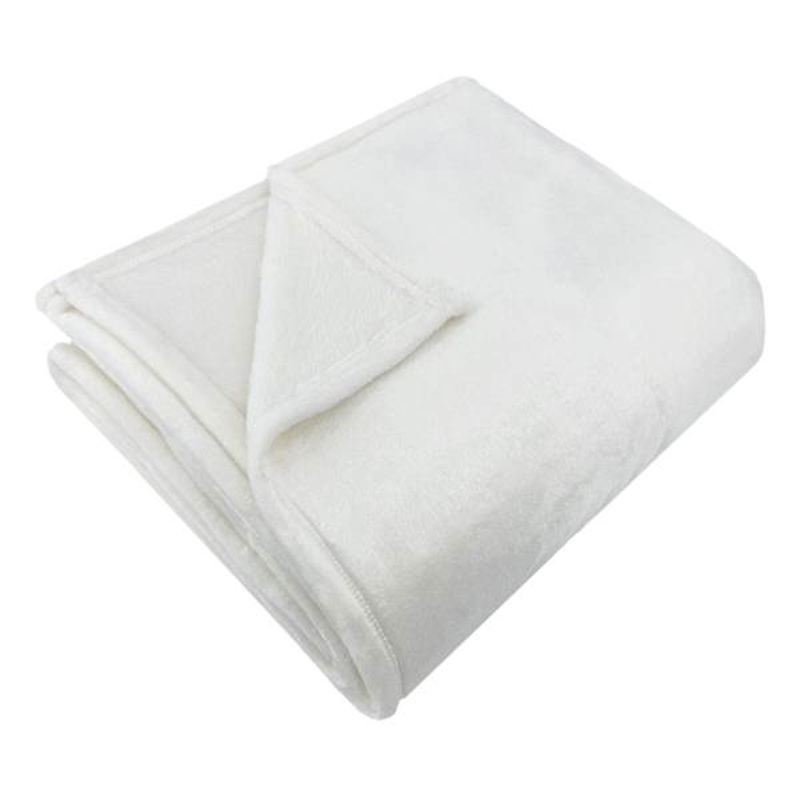 White Plush Bed Blanket, Twin