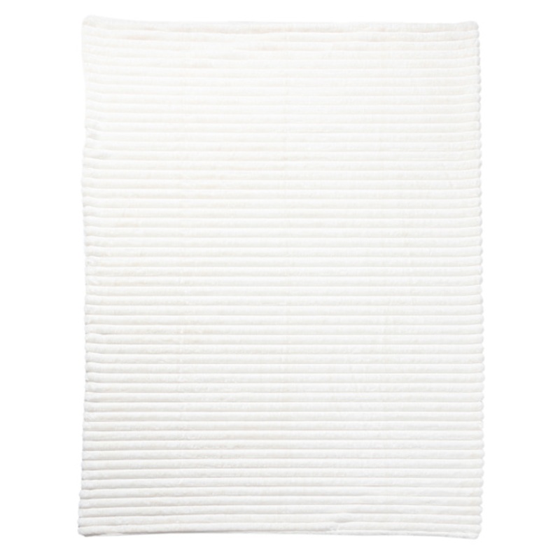 Ivory Channel Faux Fur Throw Blanket, 60×80