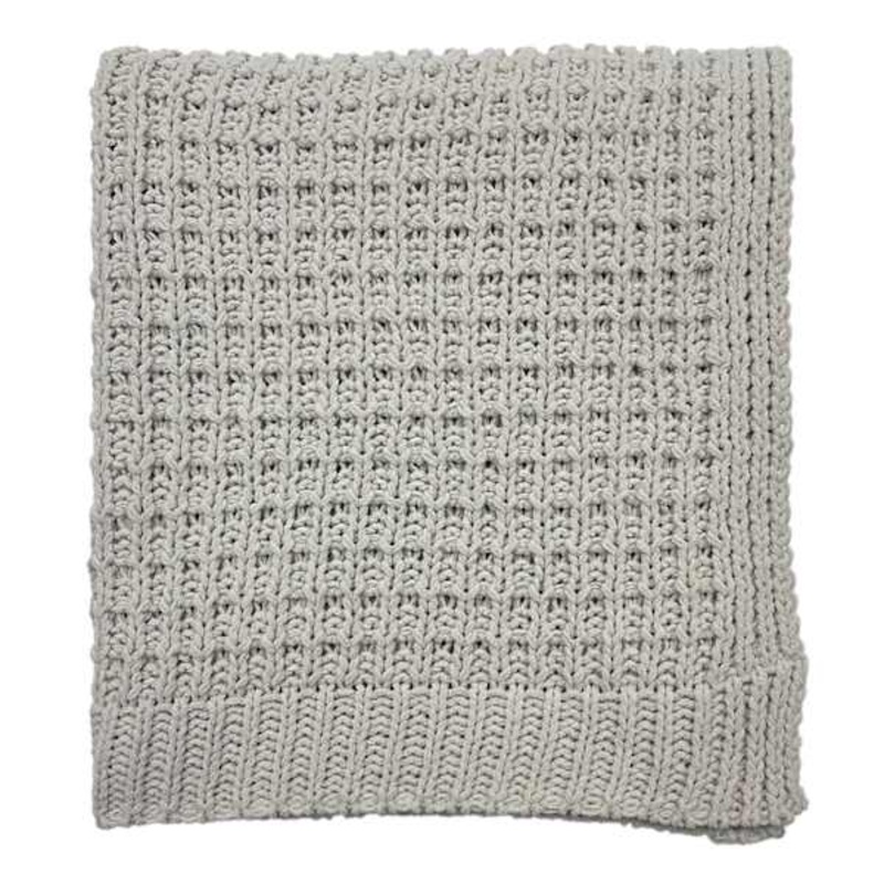 Light Grey Chenille Knit Throw Blanket, 50×60