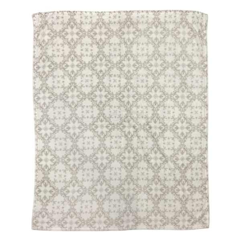 Ornate Scroll Micro Plush Throw Blanket, 50×60