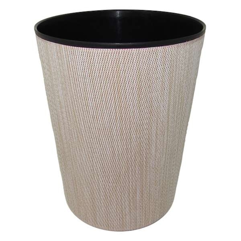 Taupe Lined Decor Round Wastebasket, 18″