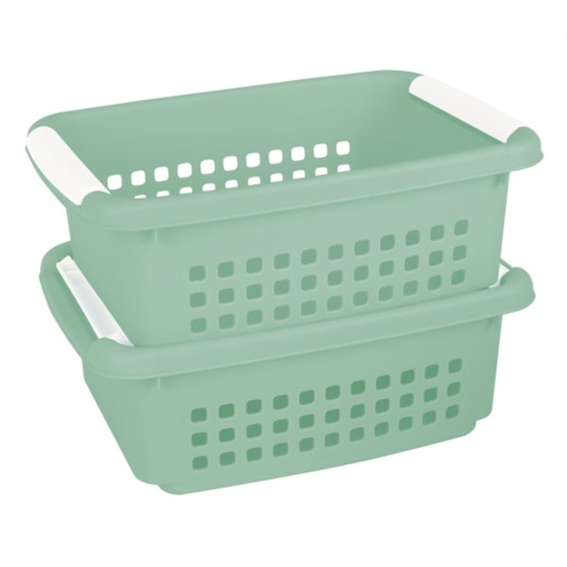 2-Pack Sage Stacked Nest Storage Basket, Small