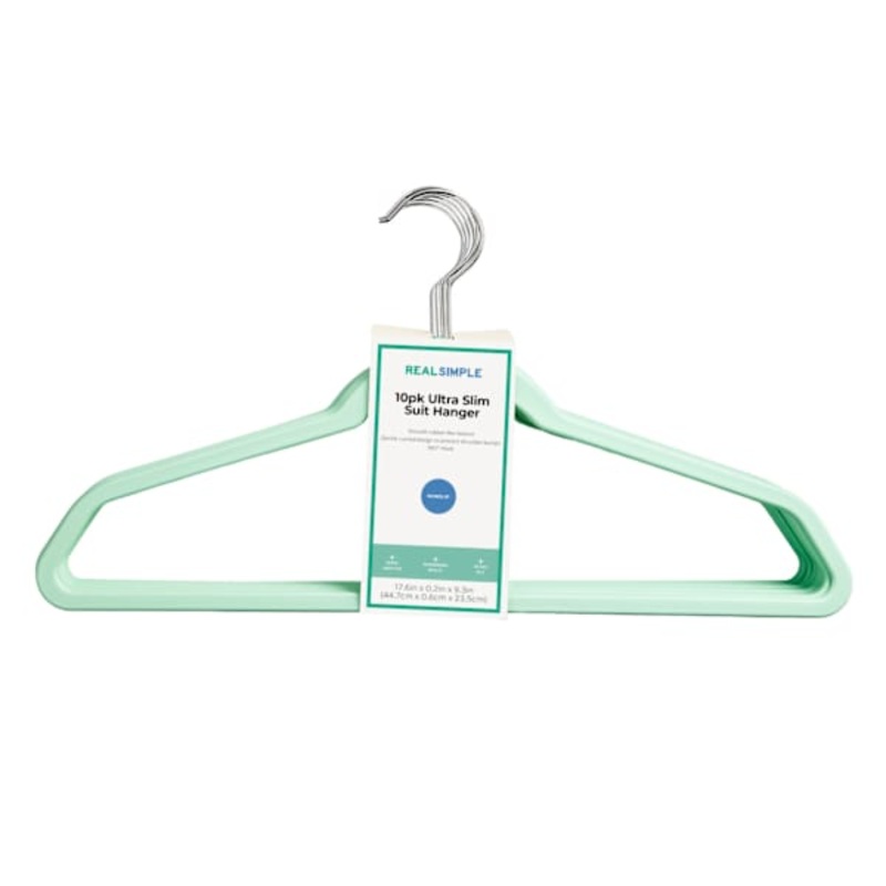 10-Pack Matte Non-Slip Suit Hanger, Light Green