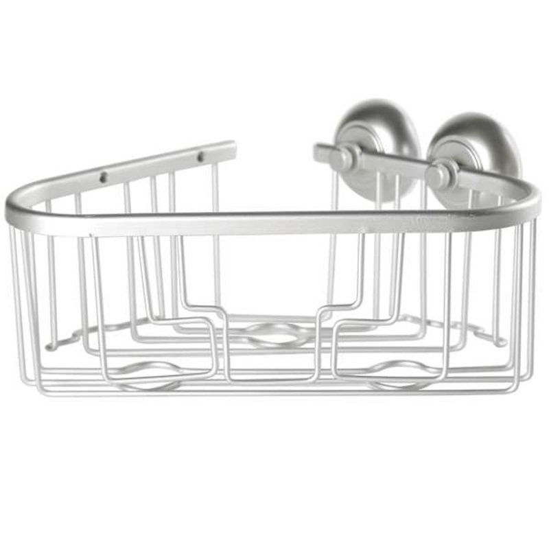 2-Hook Grey Aluminum Basket