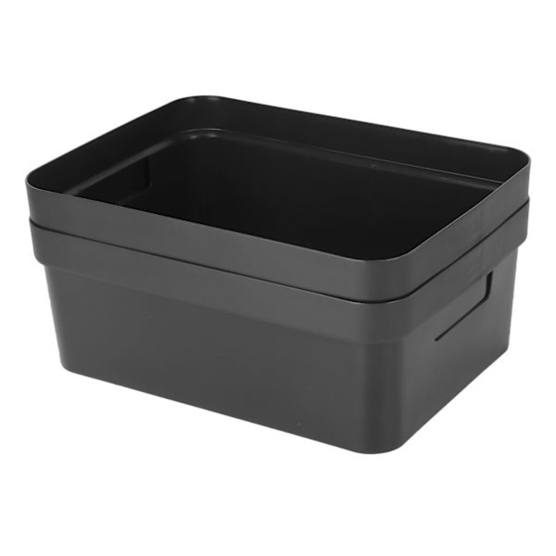 2-Pack Black Storage Bin, Medium