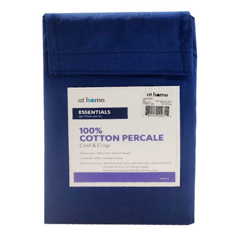 2-Piece Navy Blue 200 Thread Count Essentials Pillowcase Set, Standard