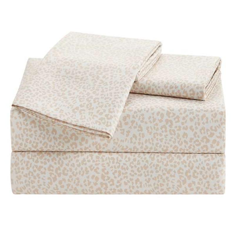 3-Piece Leopard Print Cooling Microfiber Sheet Set, Twin/Twin XL