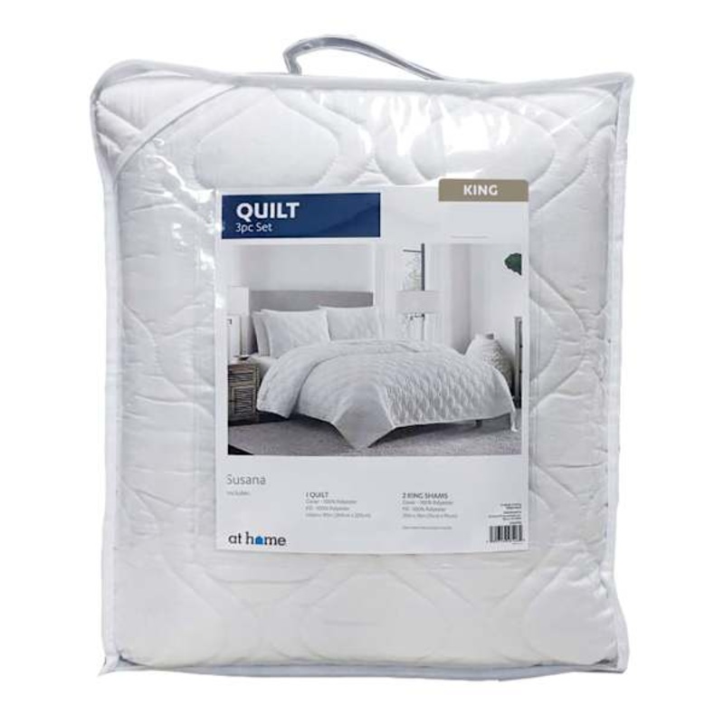 3-Piece Susana Taupe Quilt Set, King