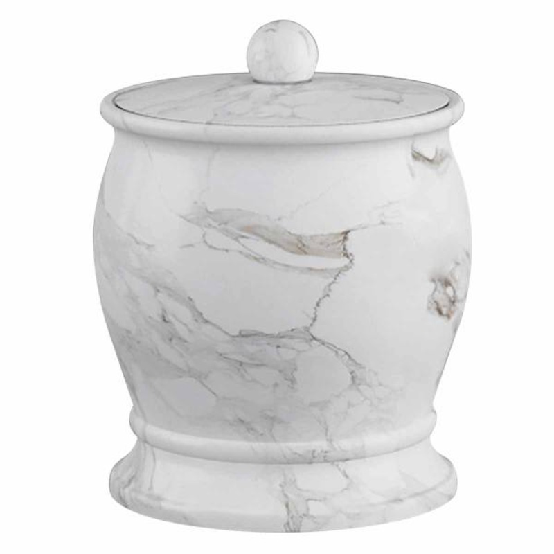 Belle Grey & White Marbled Bath Container, 5″