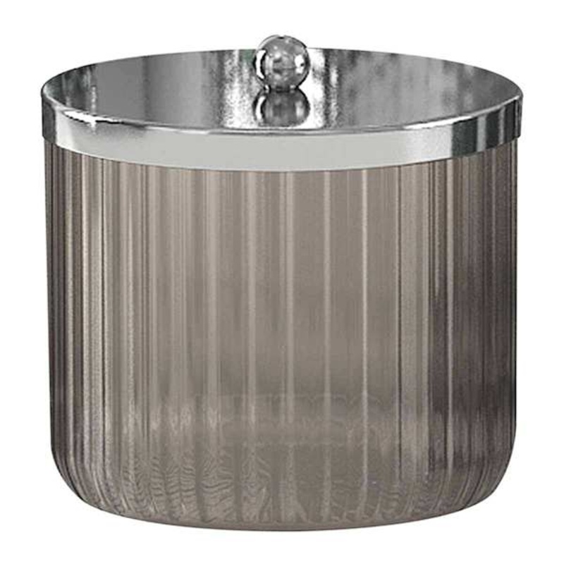 Smoked Glass Q-tip Container, 5″